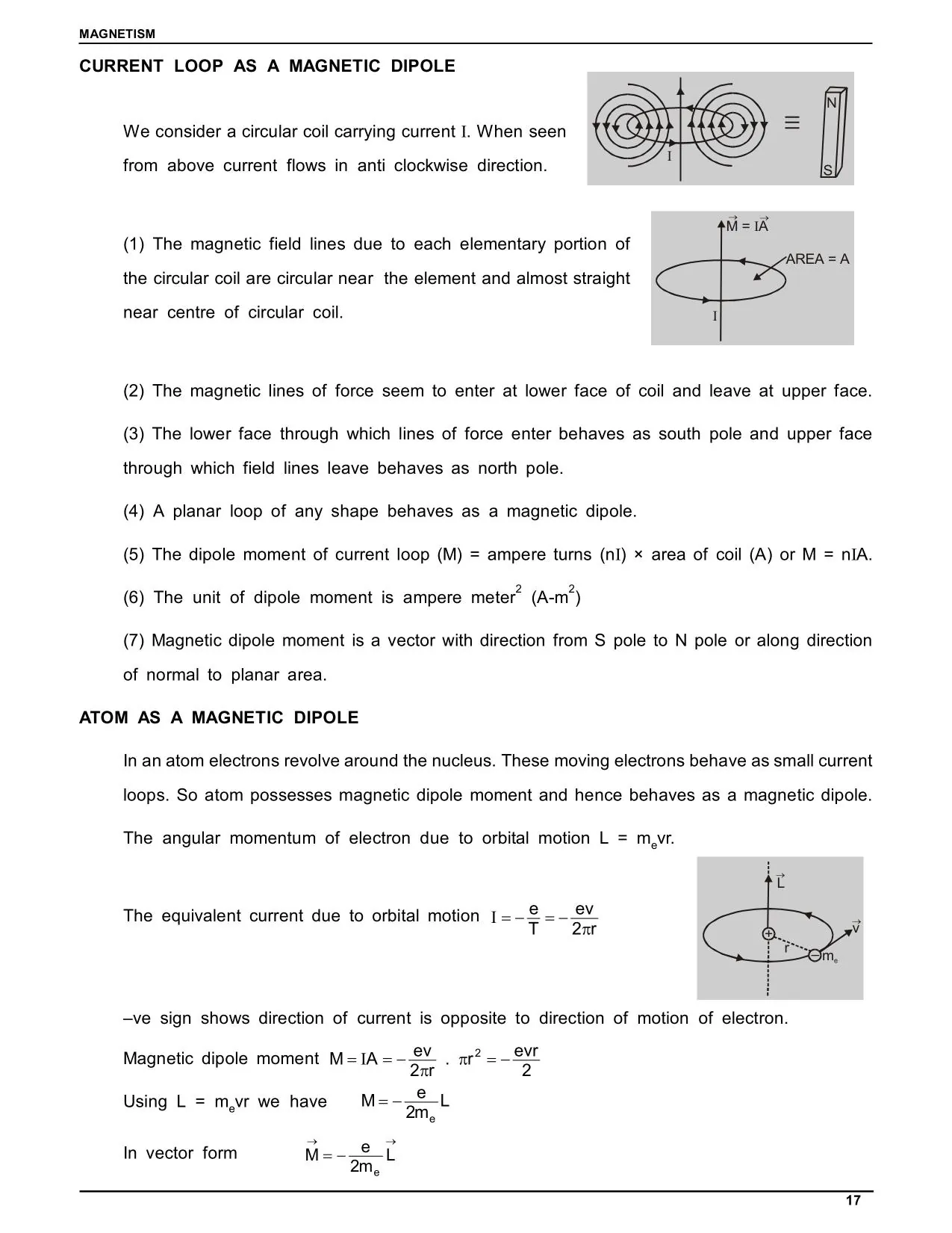 Current Loop as a Magnetic Dipole