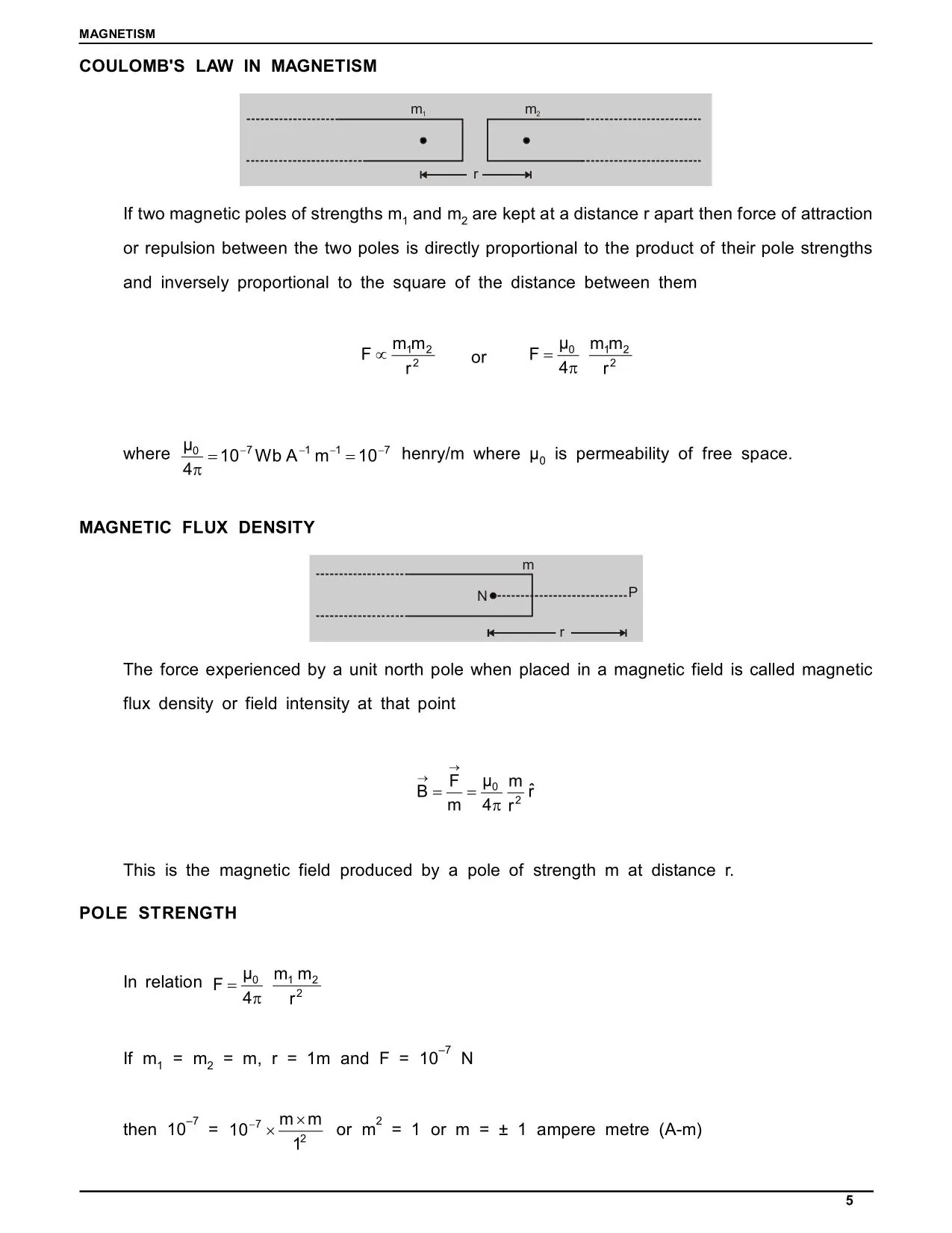 Coulomb's Law in Magnetism Class 12