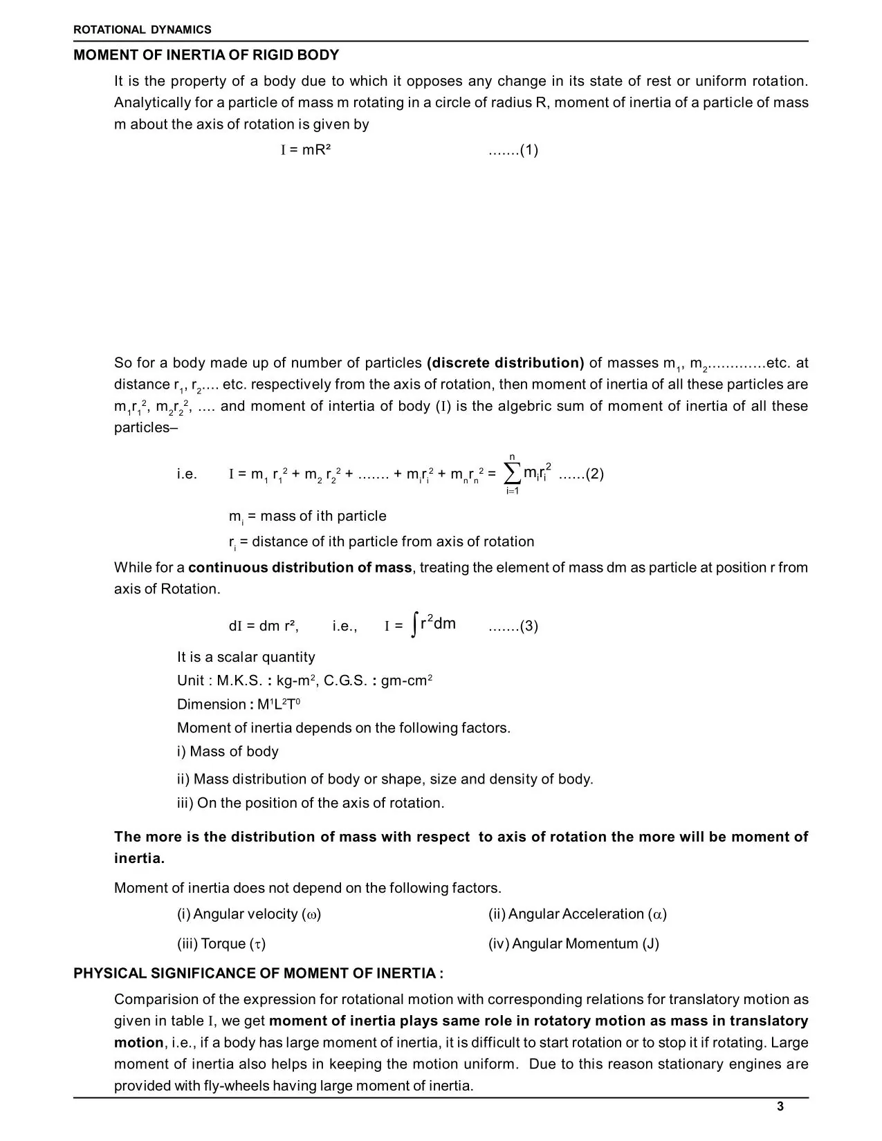 Physical significance of Moment of Inertia