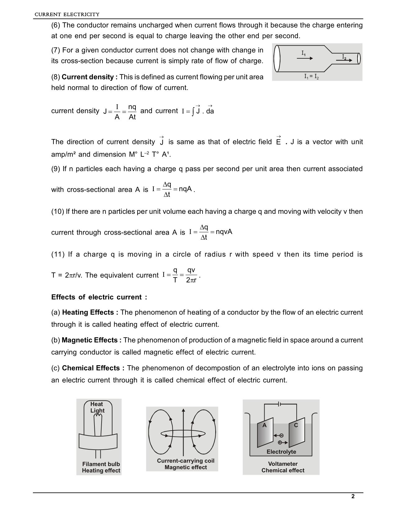 class 12 current electricity notes