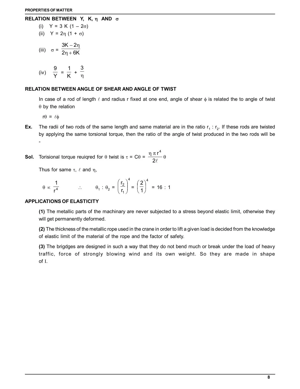 Mechanical Properties of Solids Class 11 Notes: Applications of Elasticity