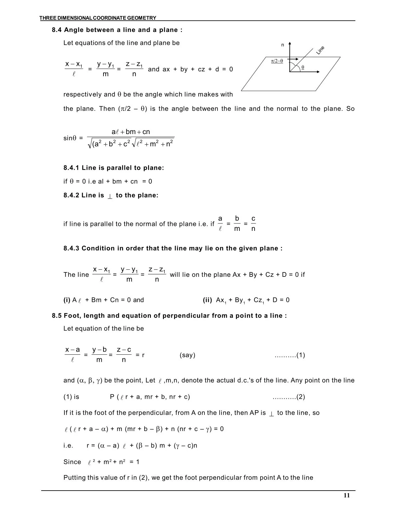 Three Dimensional Co-ordinate Geometry
