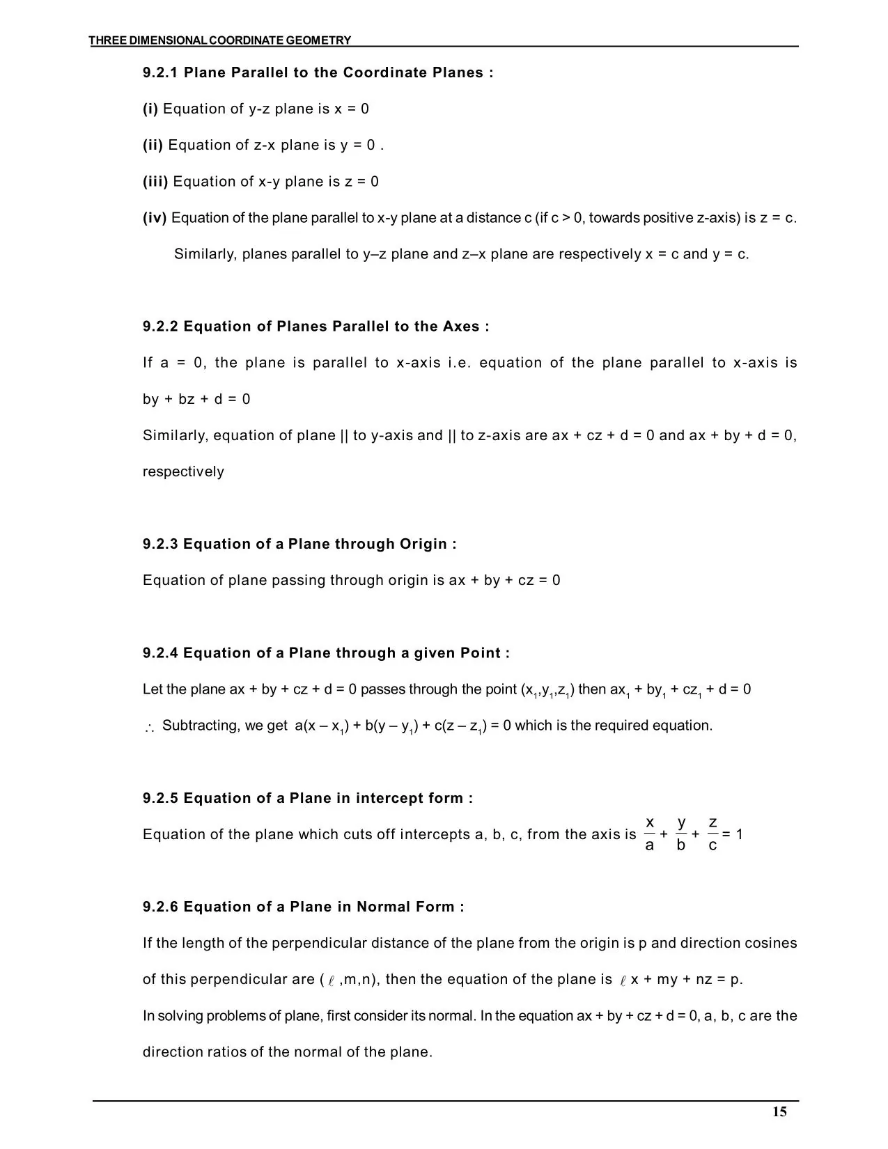 Three Dimensional Co-ordinate Geometry