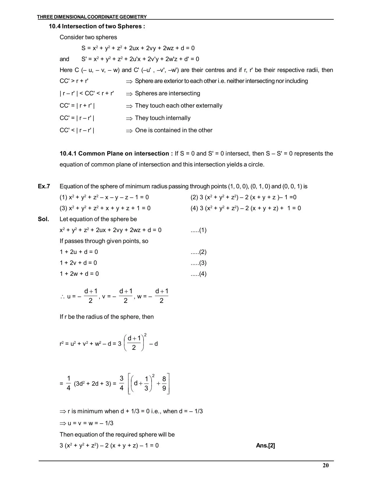 Three Dimensional Co-ordinate Geometry