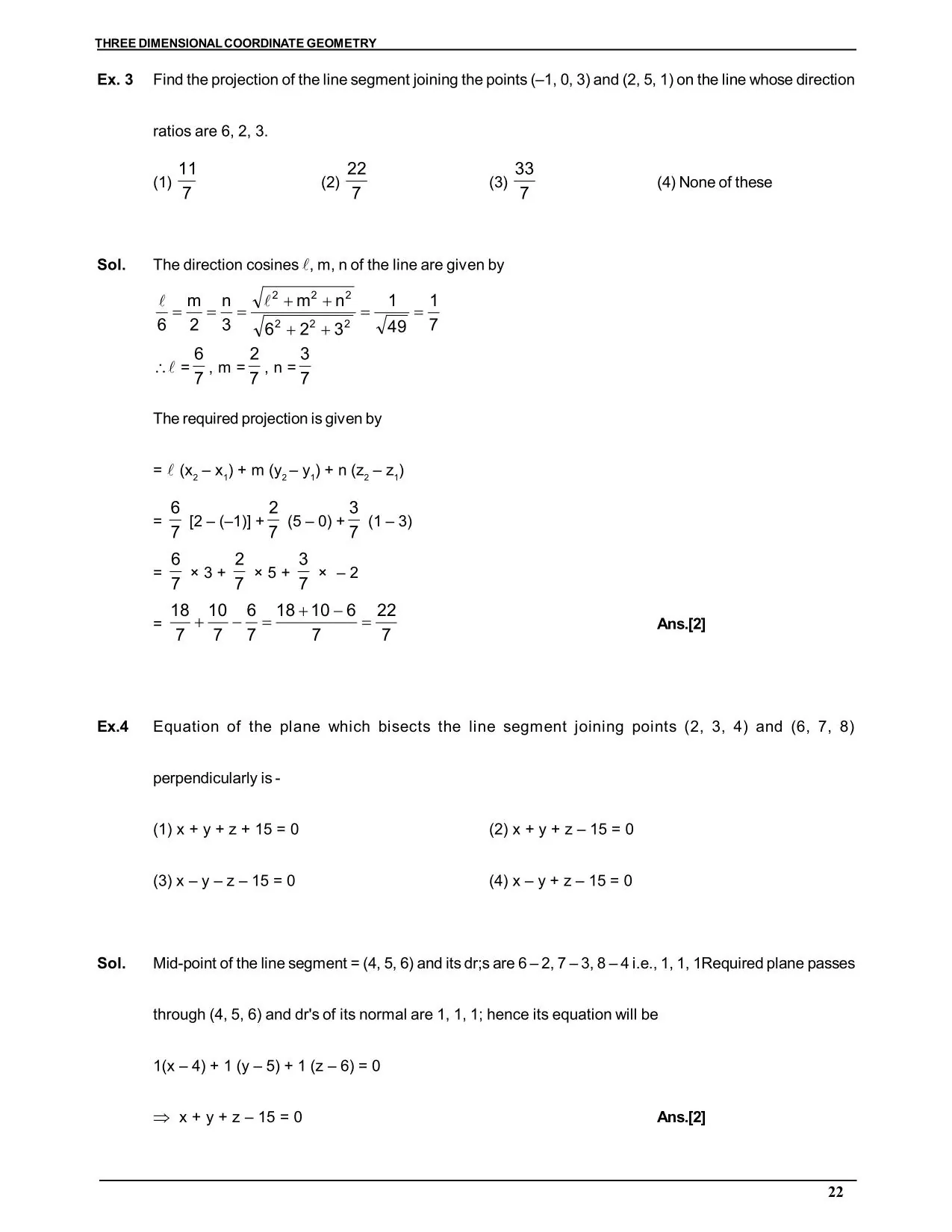 Three Dimensional Co-ordinate Geometry