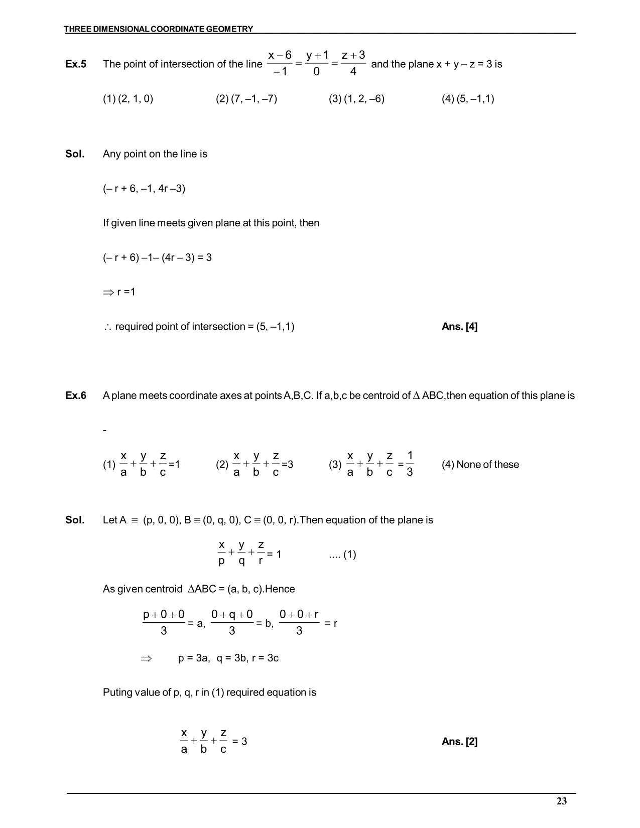 Three Dimensional Co-ordinate Geometry