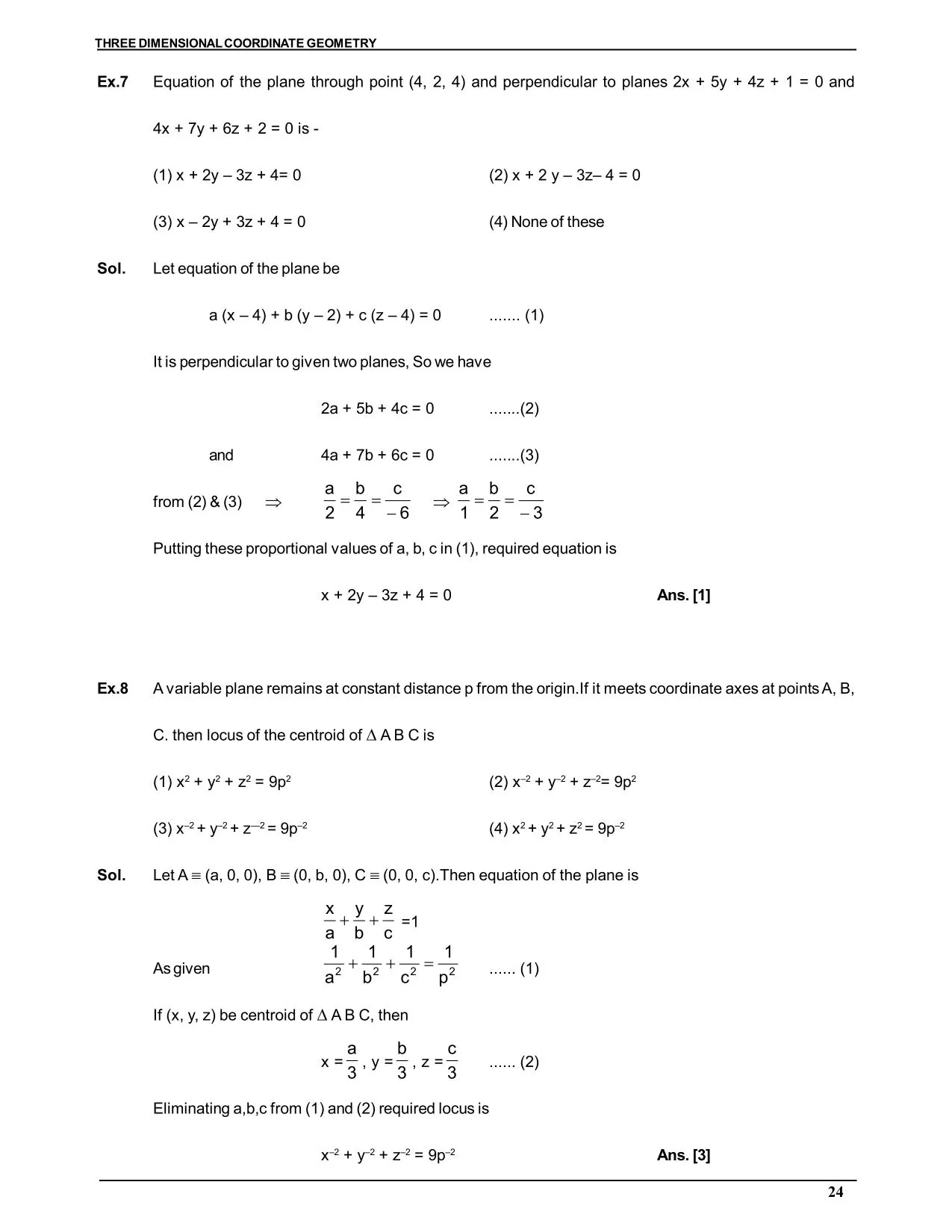Three Dimensional Co-ordinate Geometry