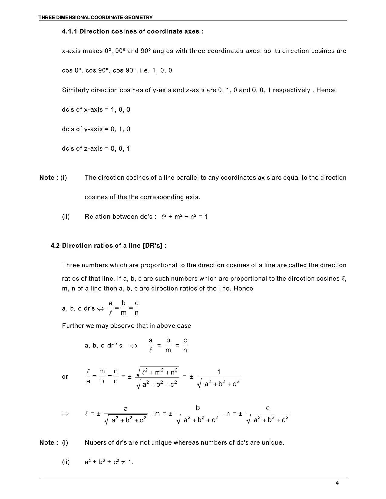 Three Dimensional Co-ordinate Geometry