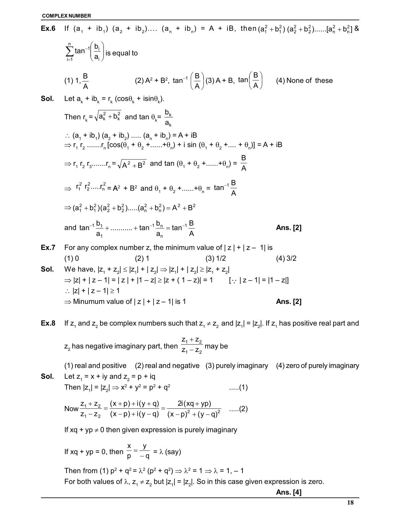 Complex Numbers Class 11 Notes: Solved Examples