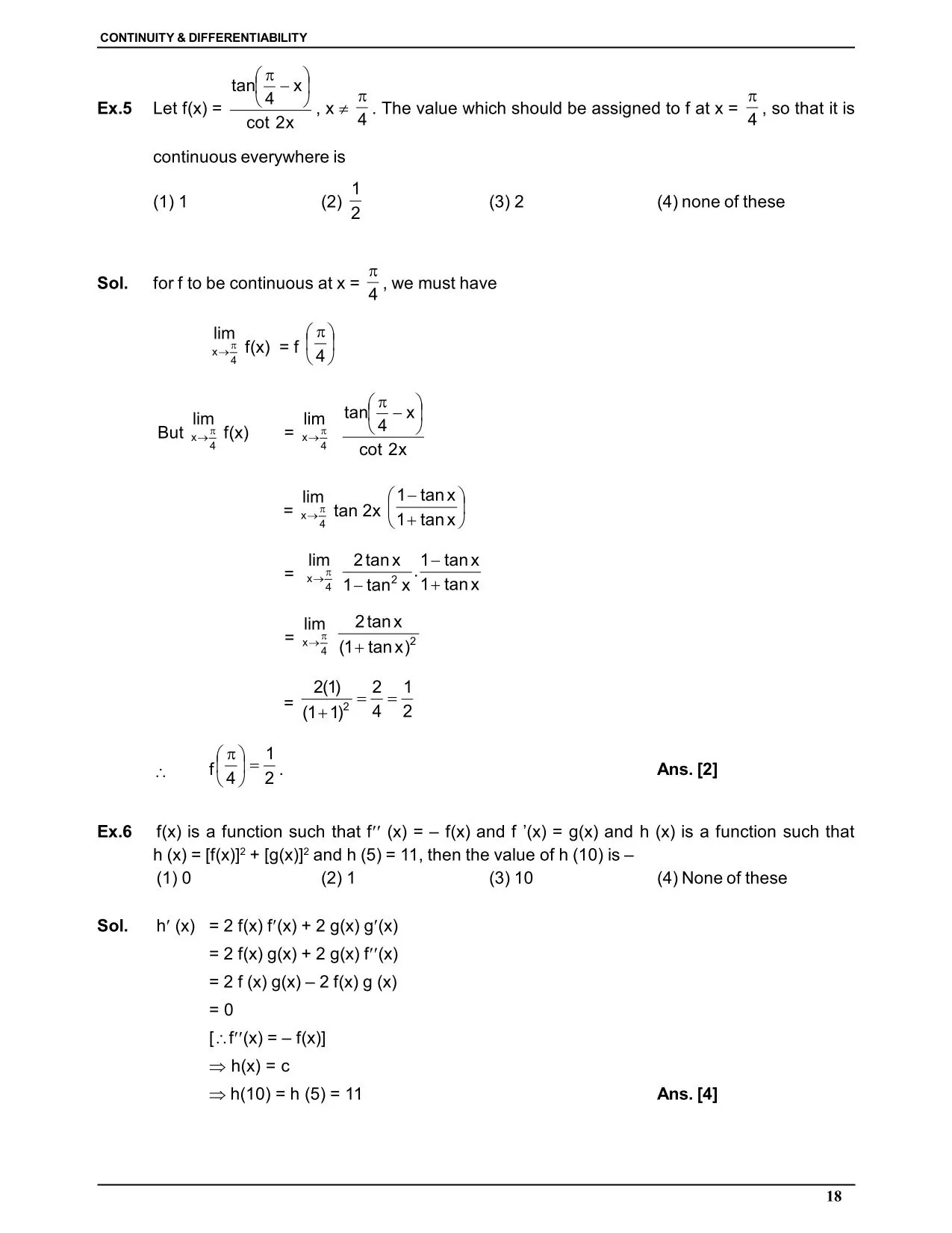 Continuity & Differentiability