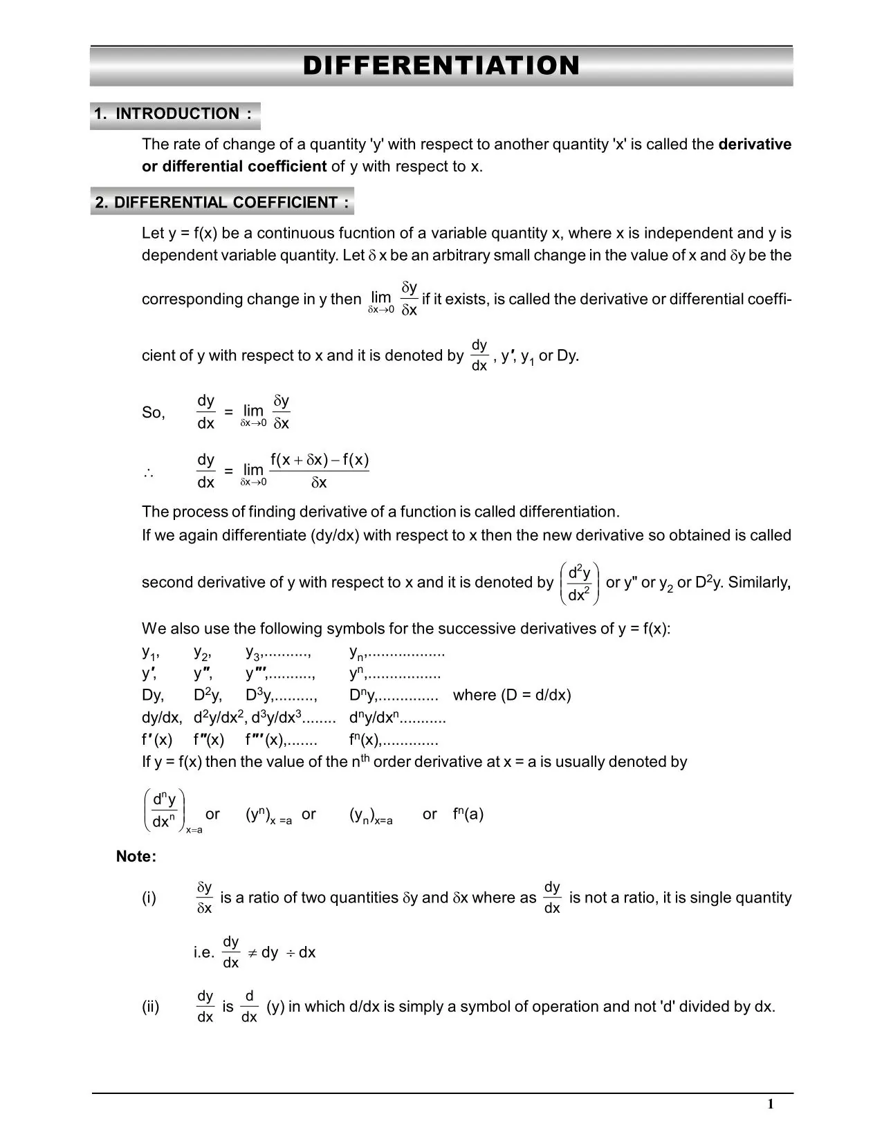 Continuity and Differentiability Class 12 Notes