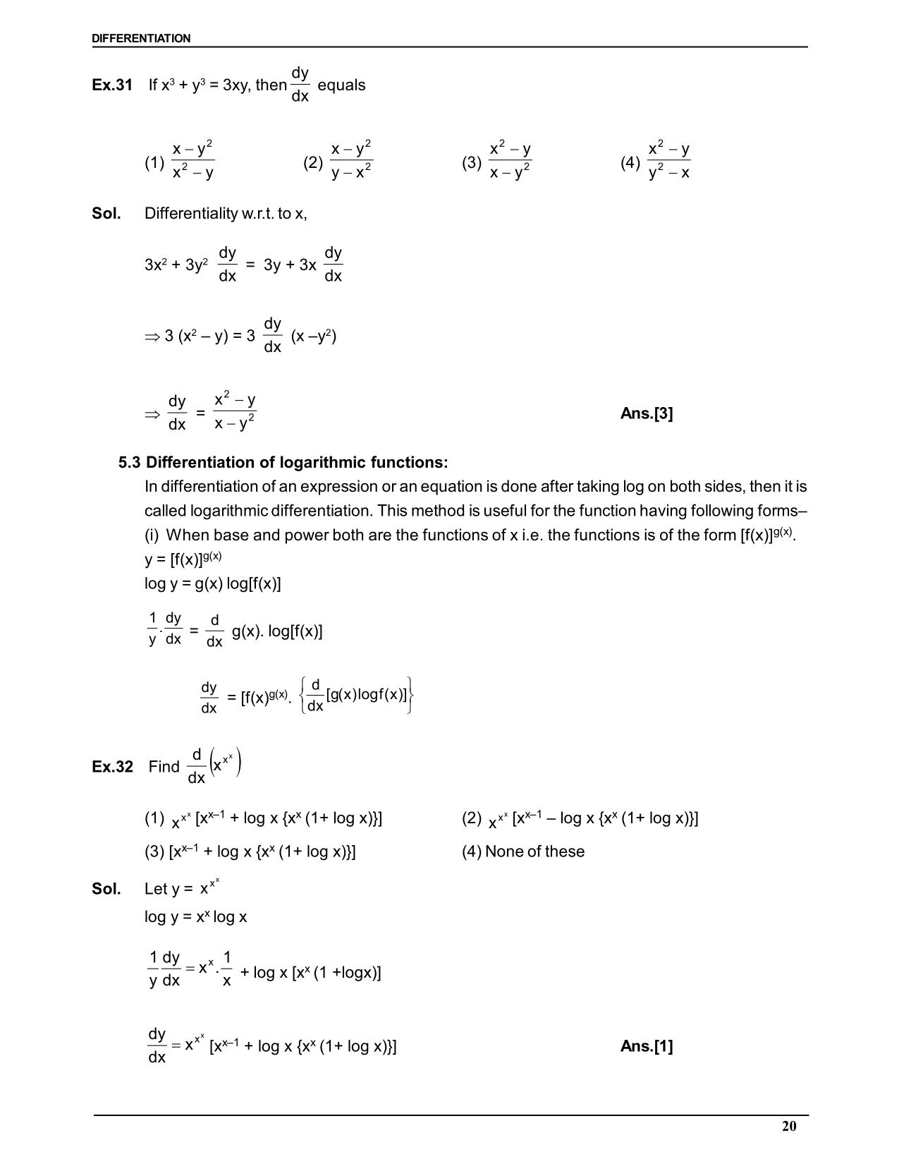 Continuity and Differentiability Class 12 Notes:logarithmic functions