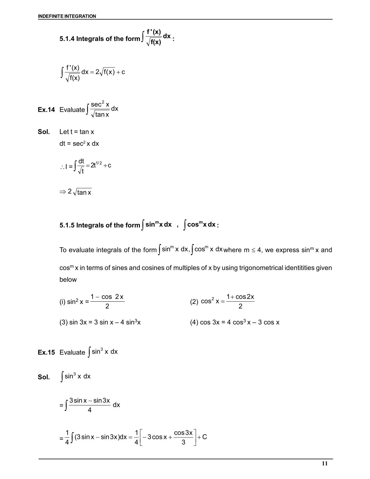 Indefinite Integration