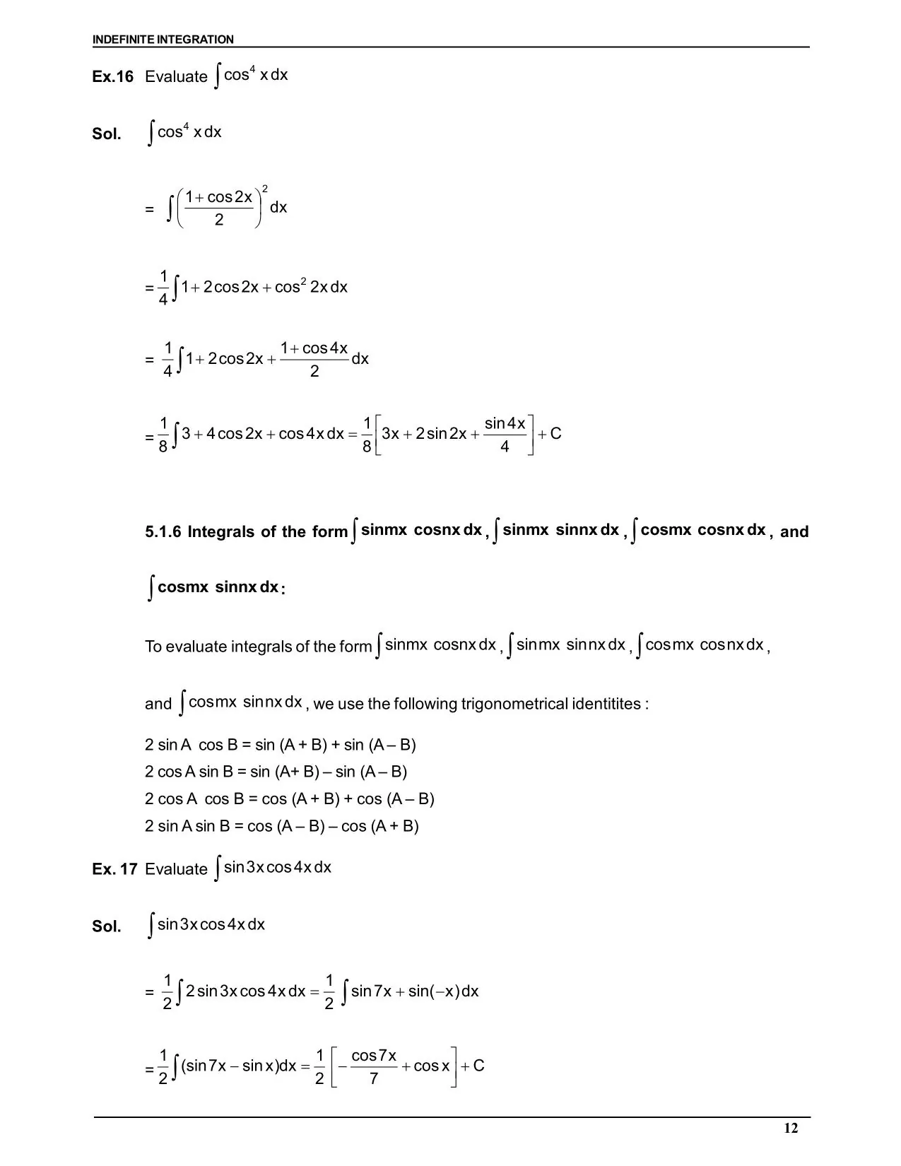 Indefinite Integration