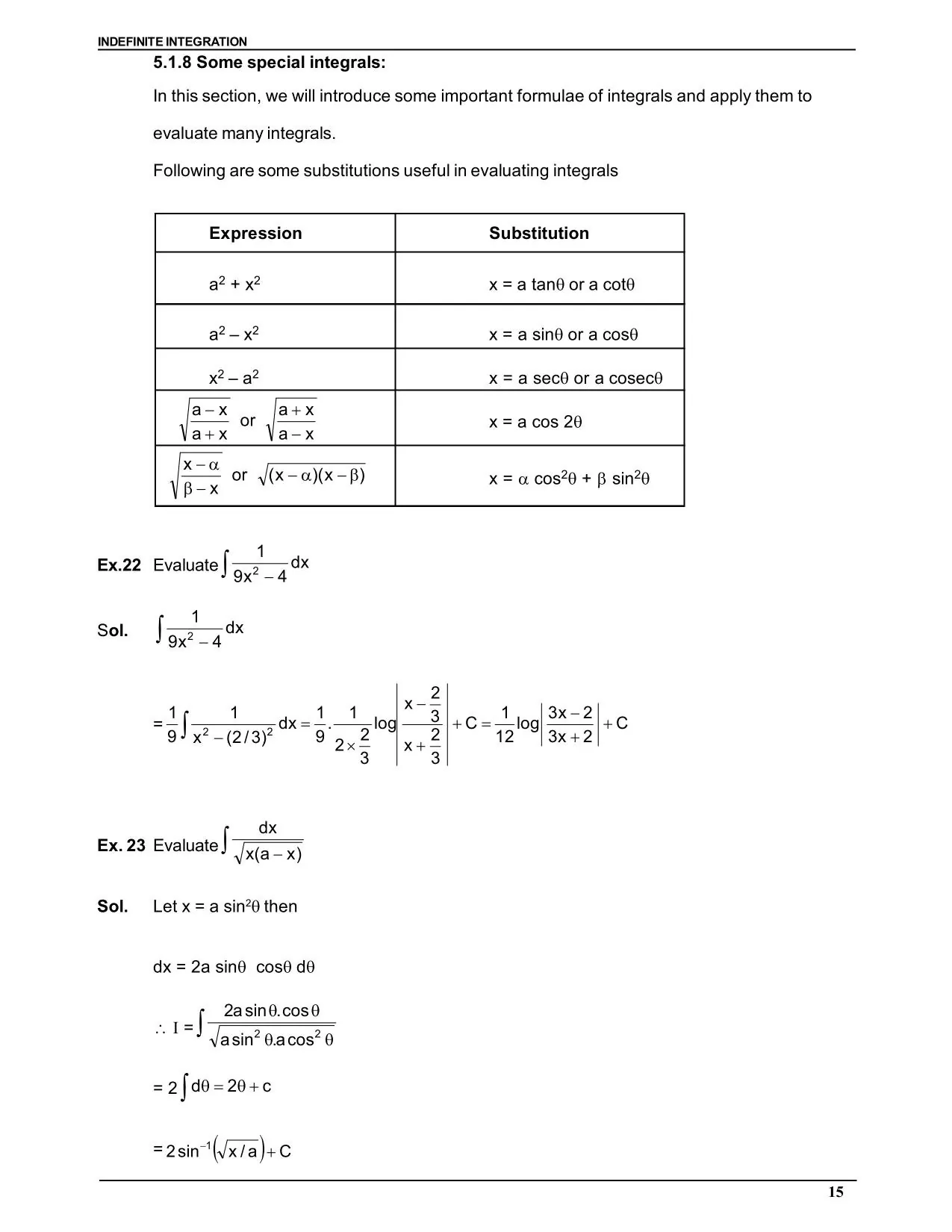Indefinite Integration