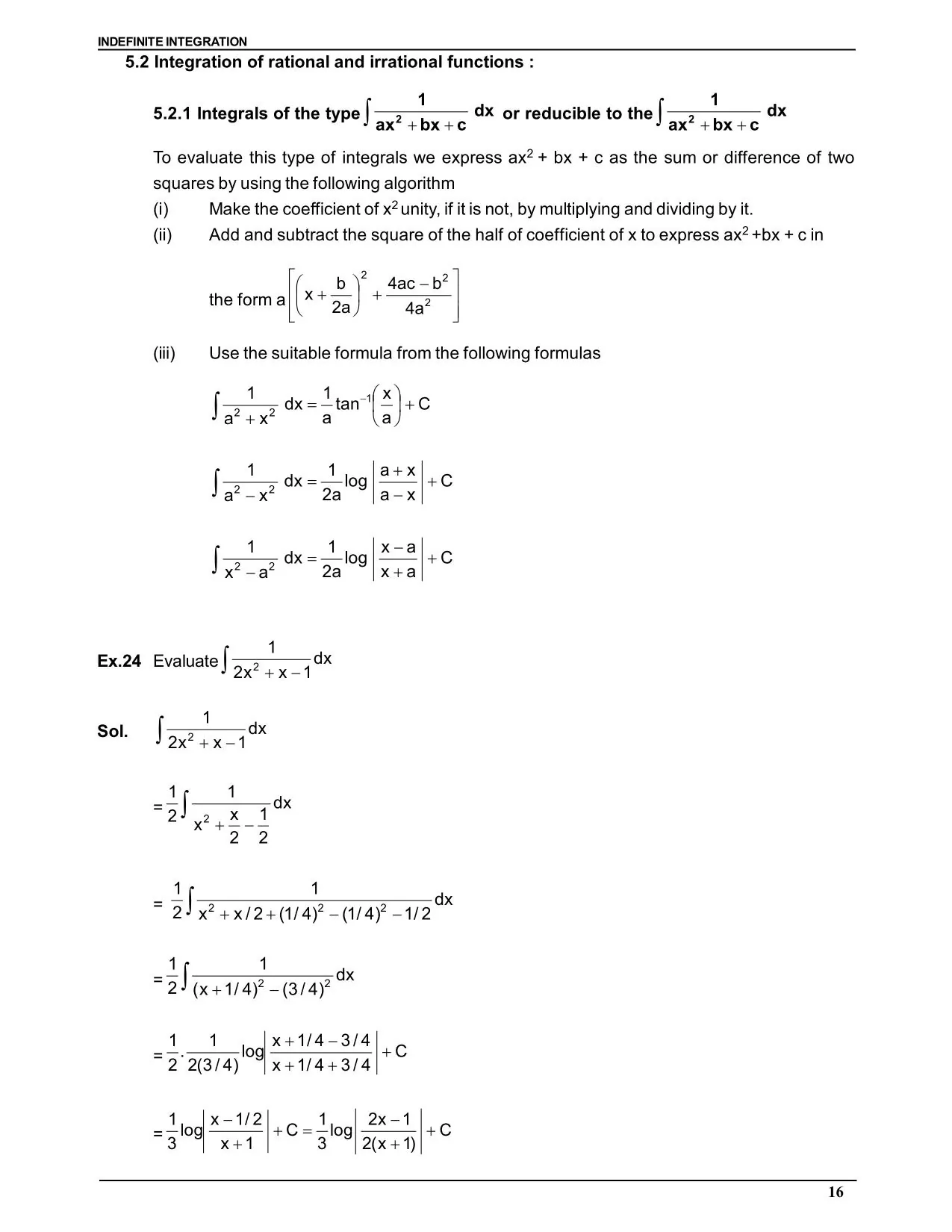 Indefinite Integration