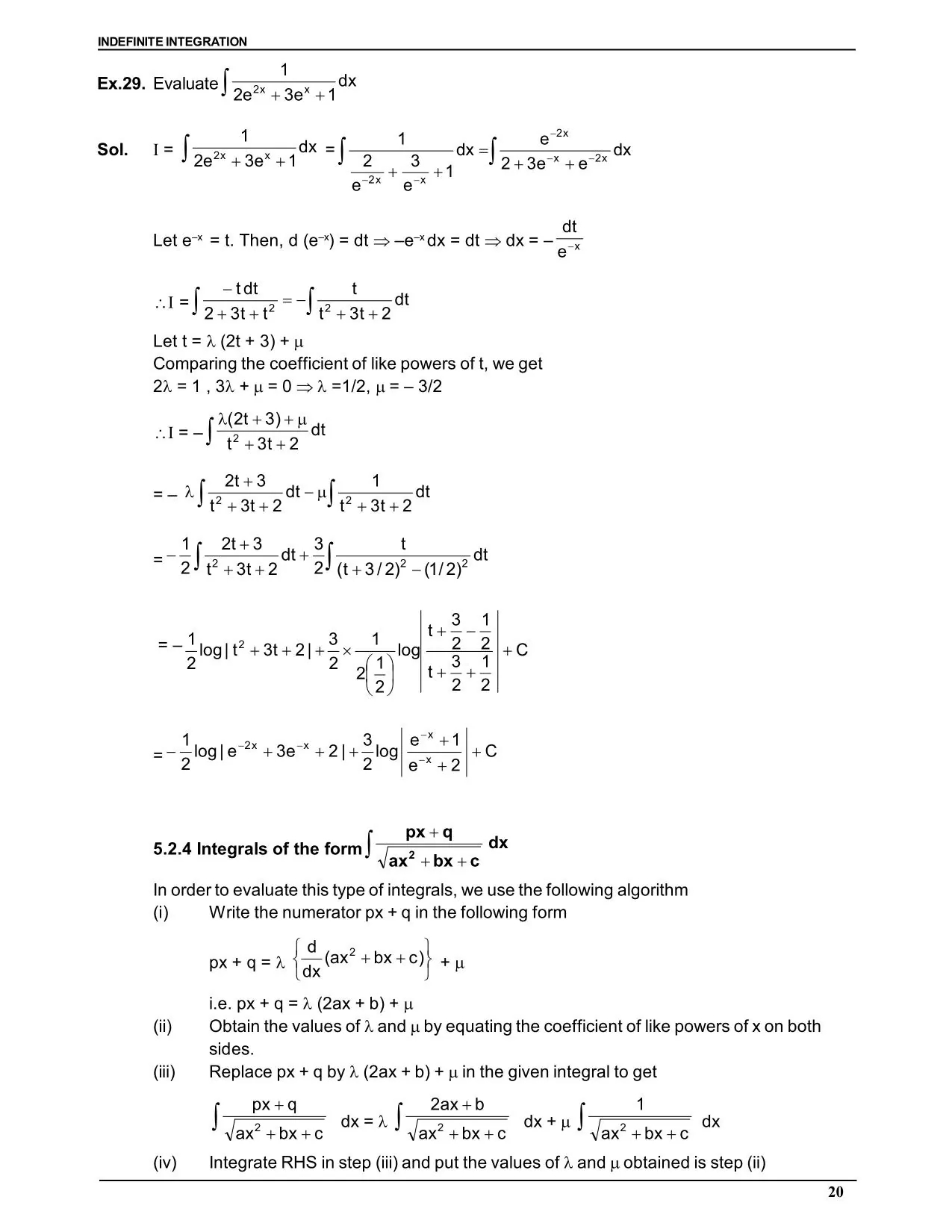 Indefinite Integration