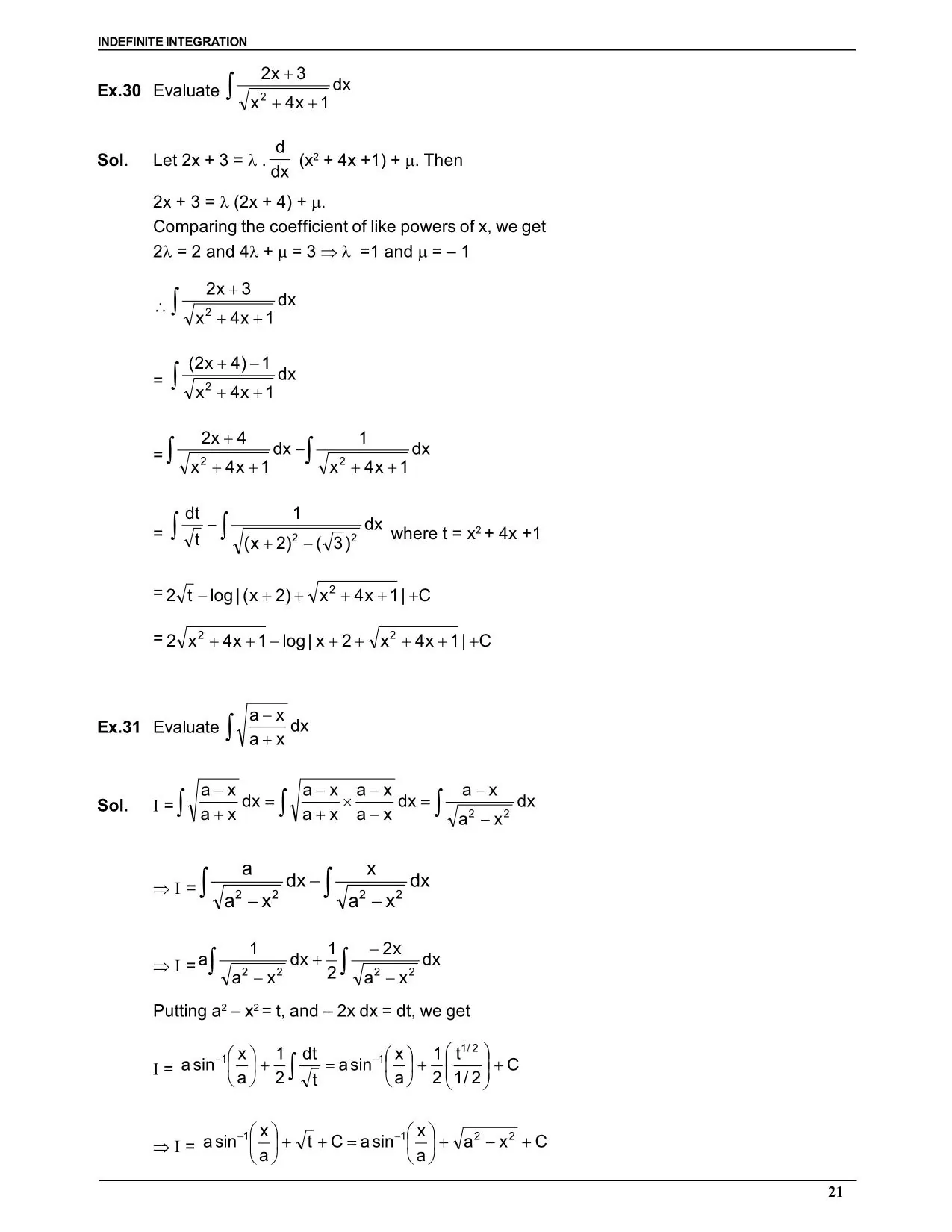 Indefinite Integration