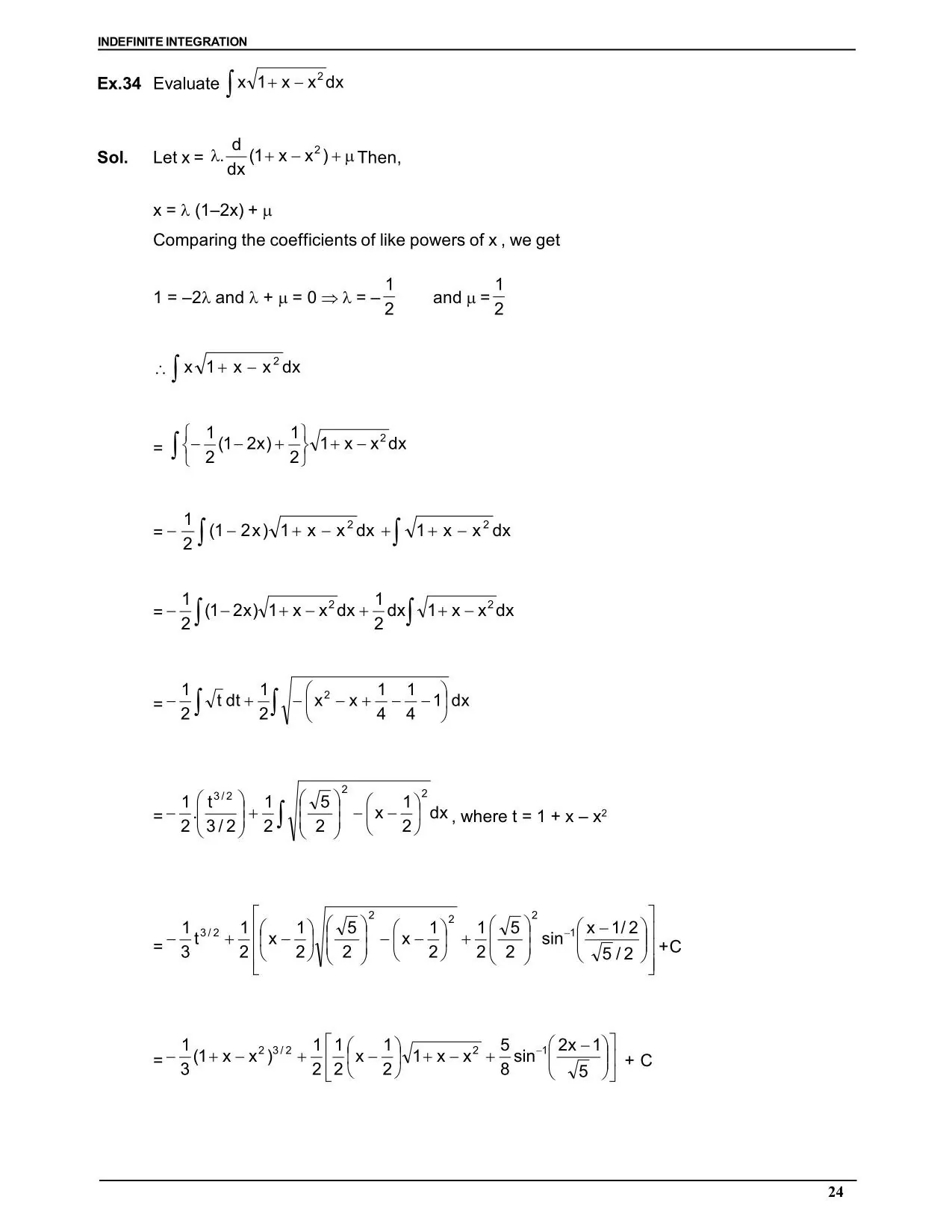 Indefinite Integration