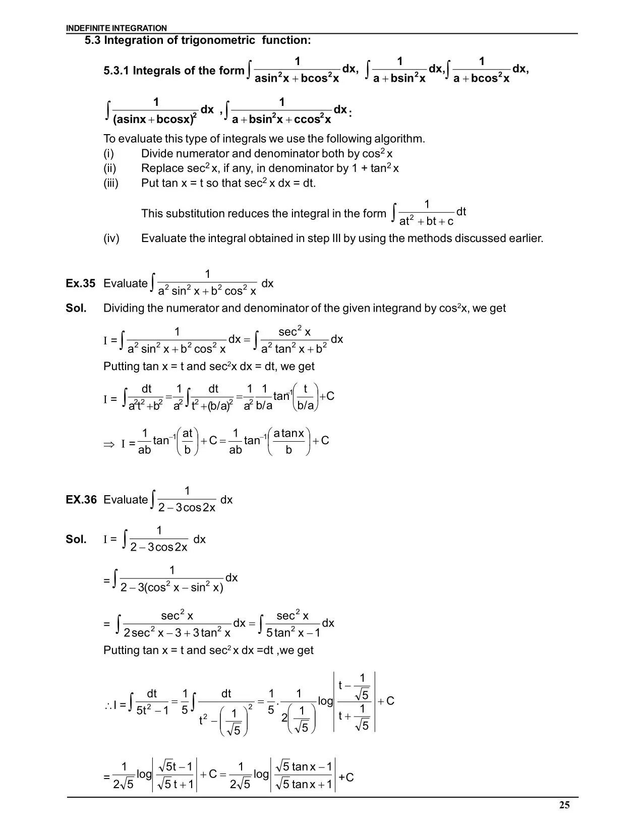 Indefinite Integration