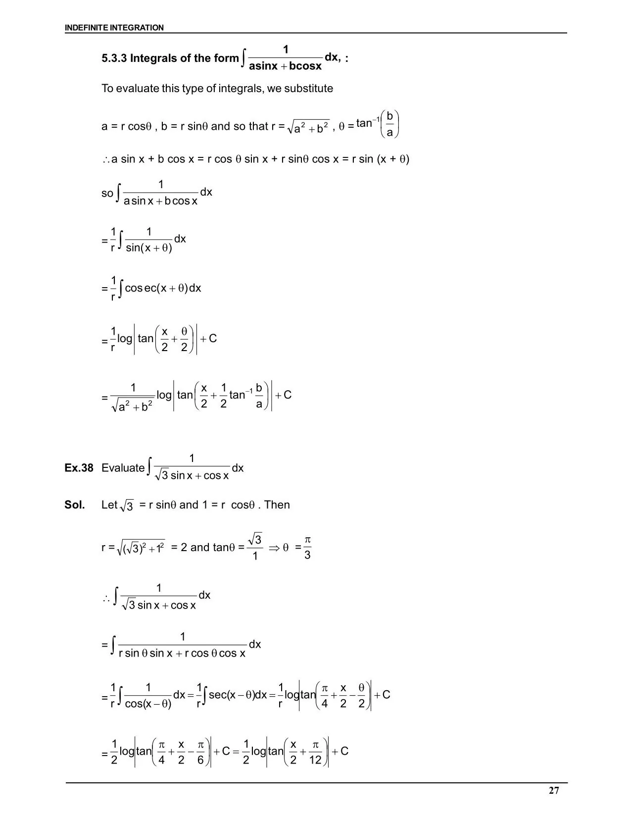 Indefinite Integration