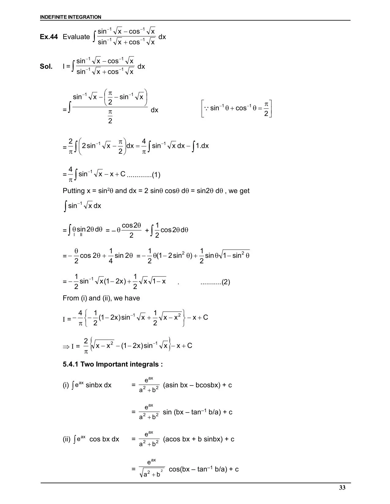 Indefinite Integration