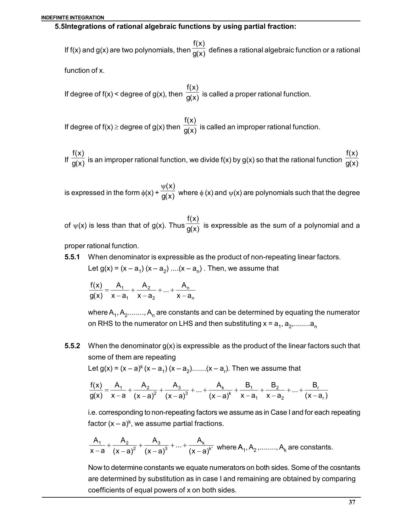Indefinite Integration