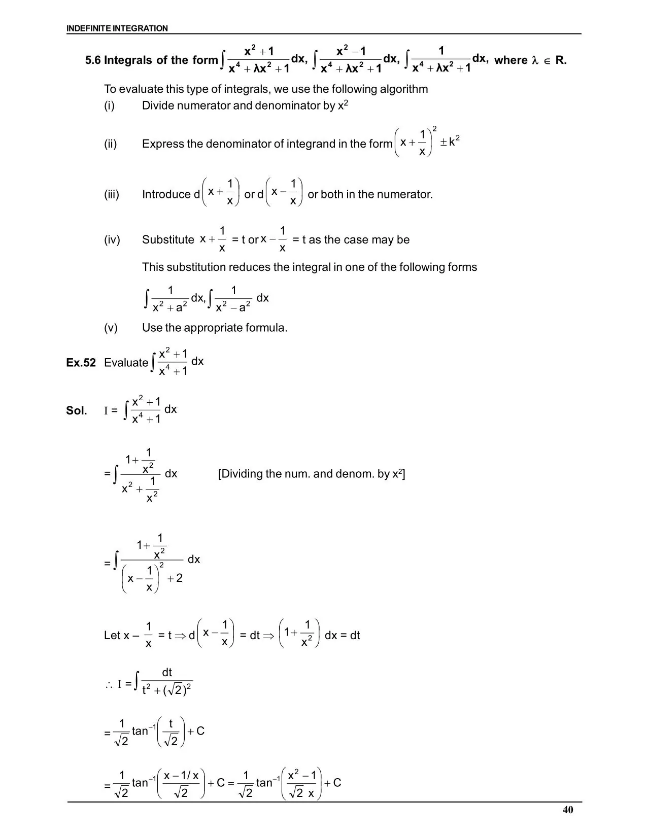 Indefinite Integration