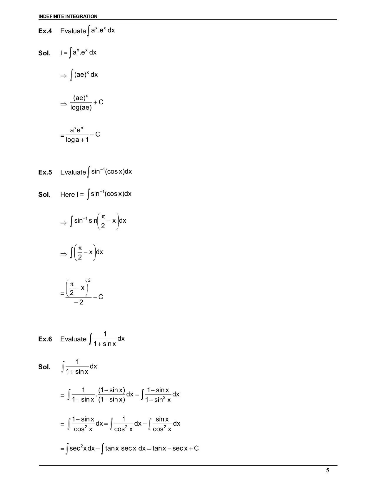 Indefinite Integration