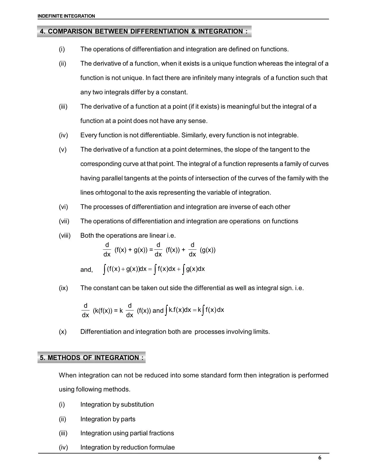 Indefinite Integration