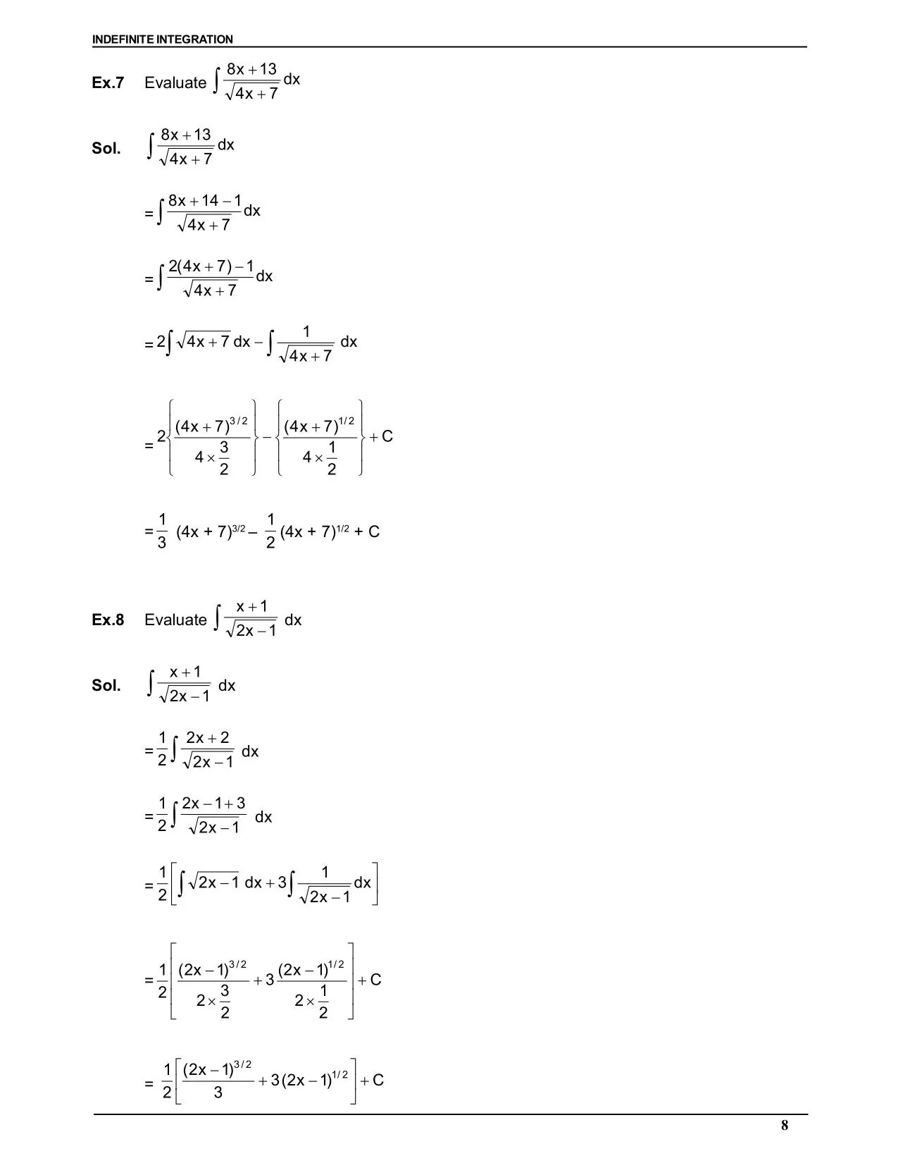 Indefinite Integration