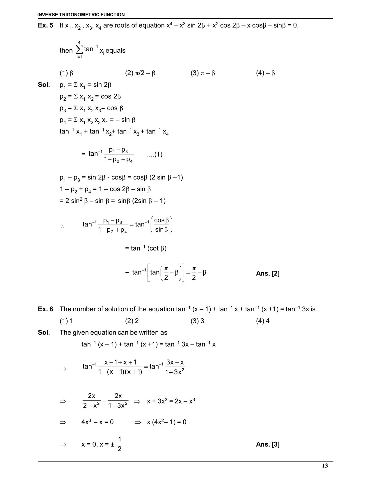 Inverse Trigonometric Function: solved Examples