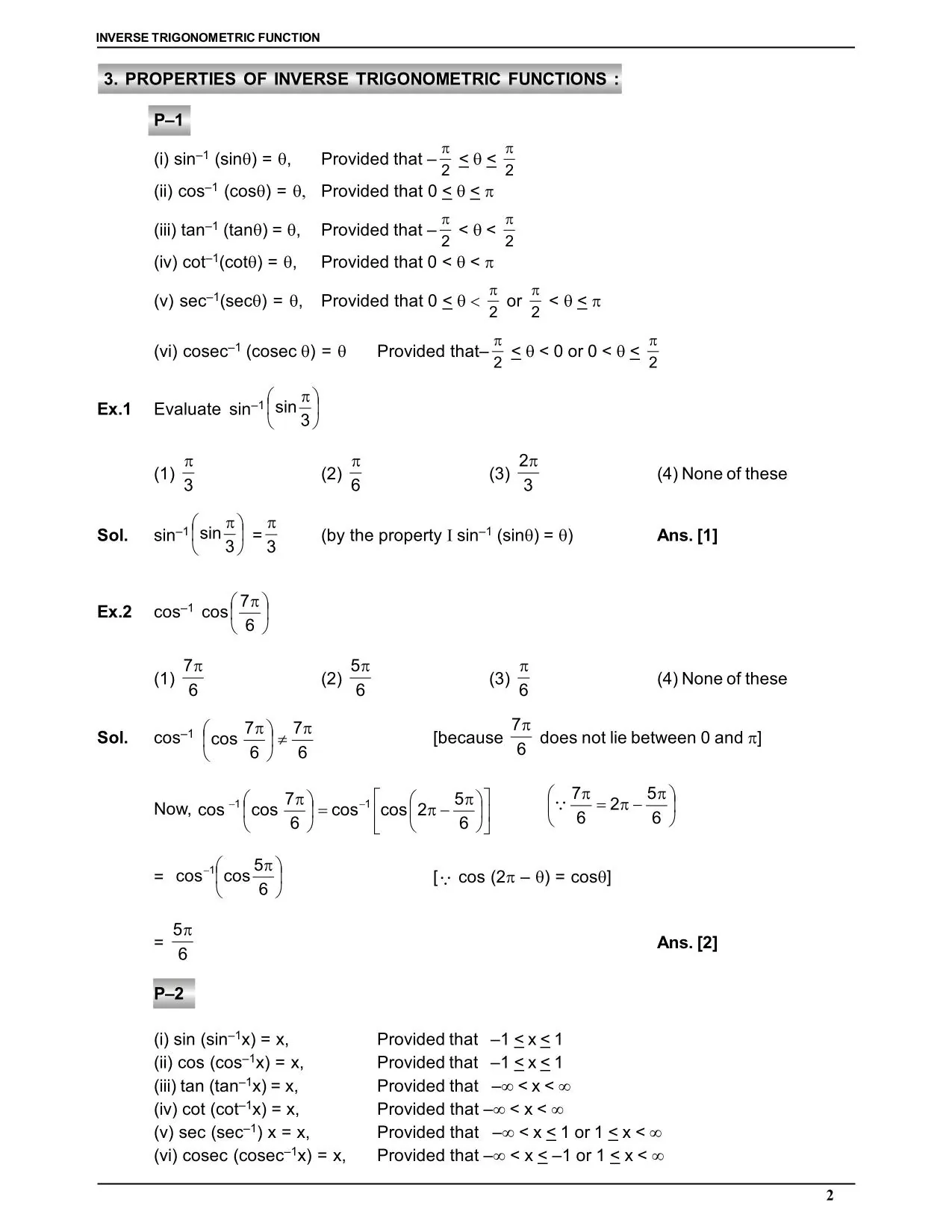 Inverse Trigonometric Function