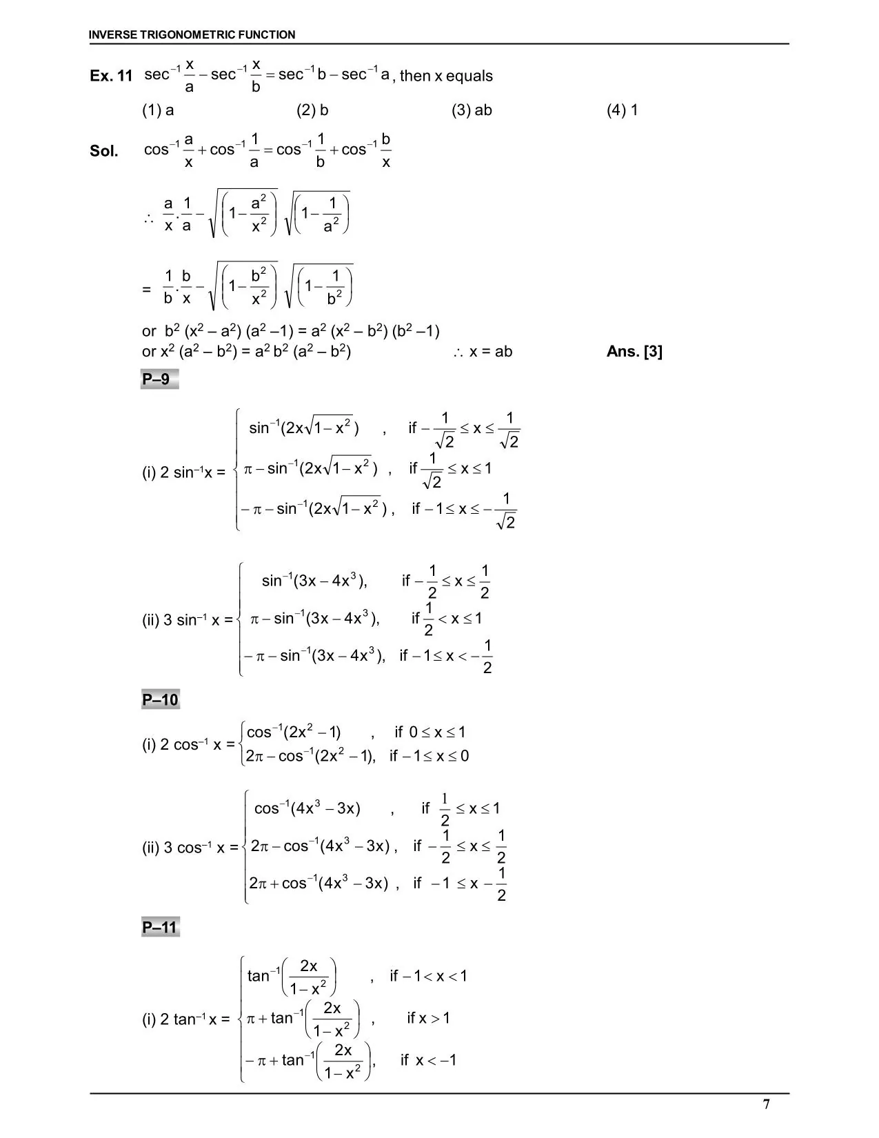 Inverse Trigonometric Function