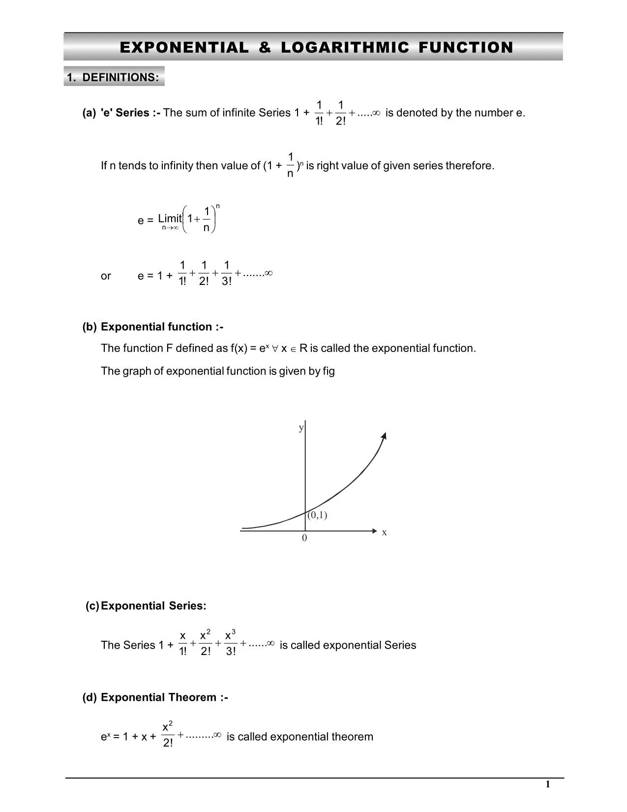 Exponential & Logarthmic Function