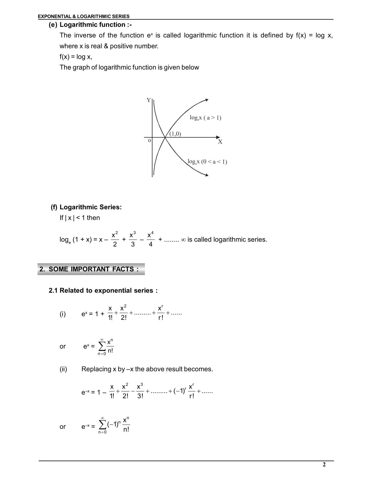Exponential & Logarthmic Function