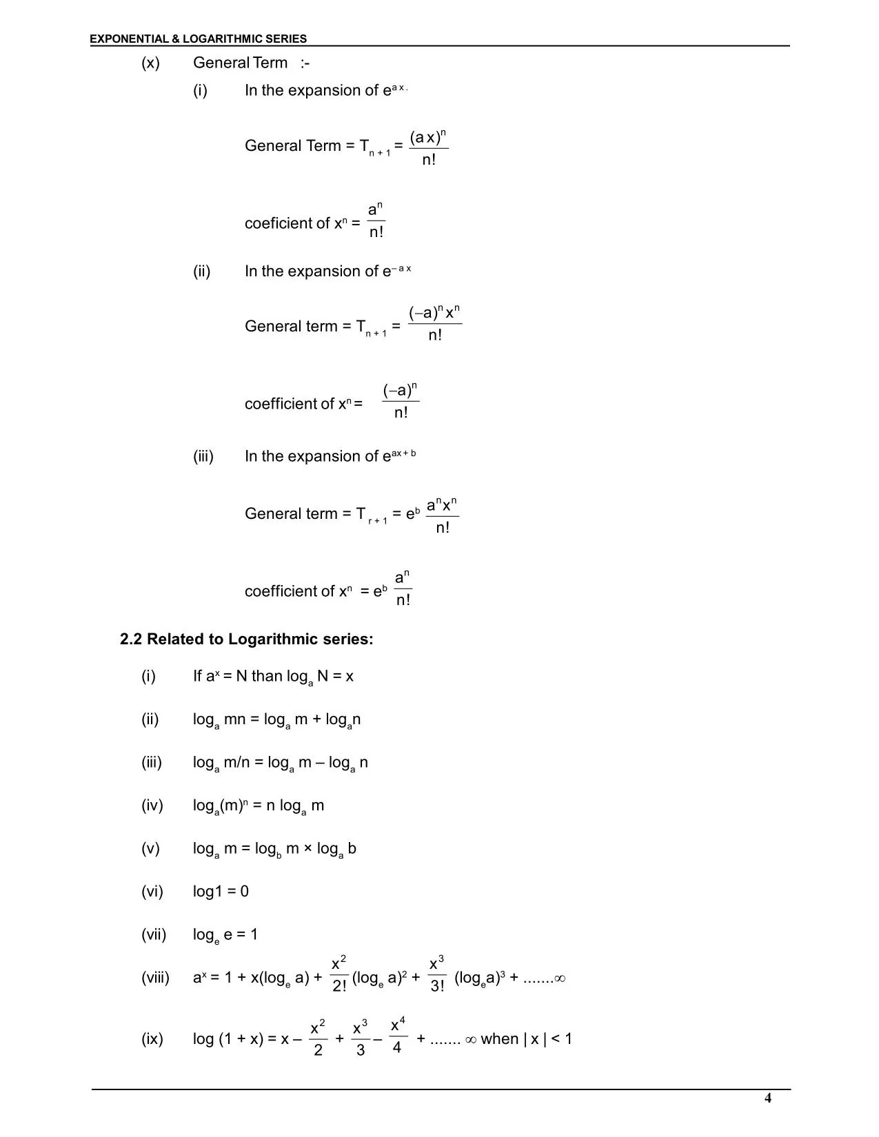 Exponential & Logarthmic Function