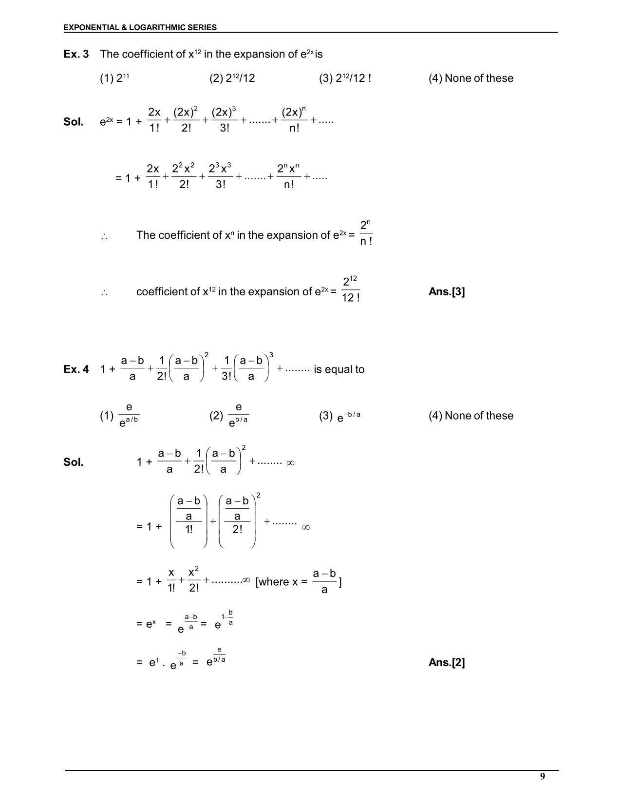 Exponential & Logarthmic Function