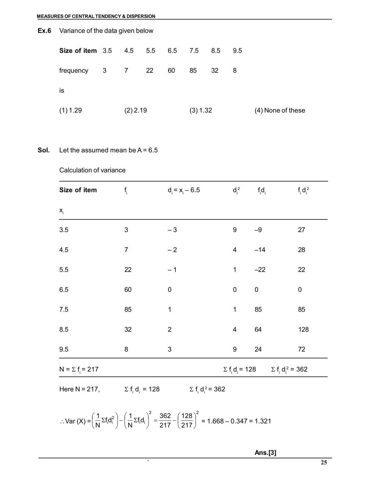Measures of Central Tendency & Dispersion