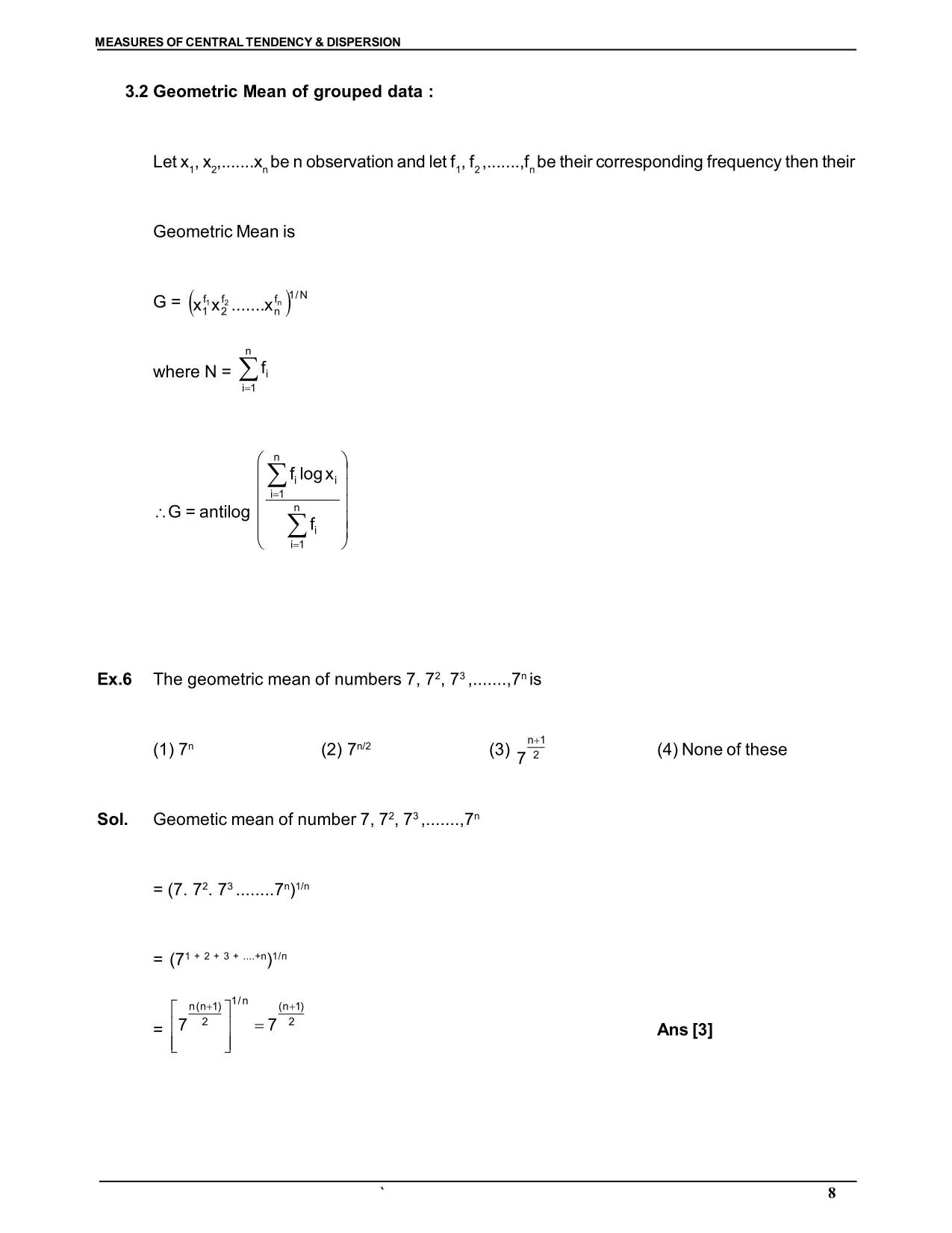 Measures of Central Tendency & Dispersion