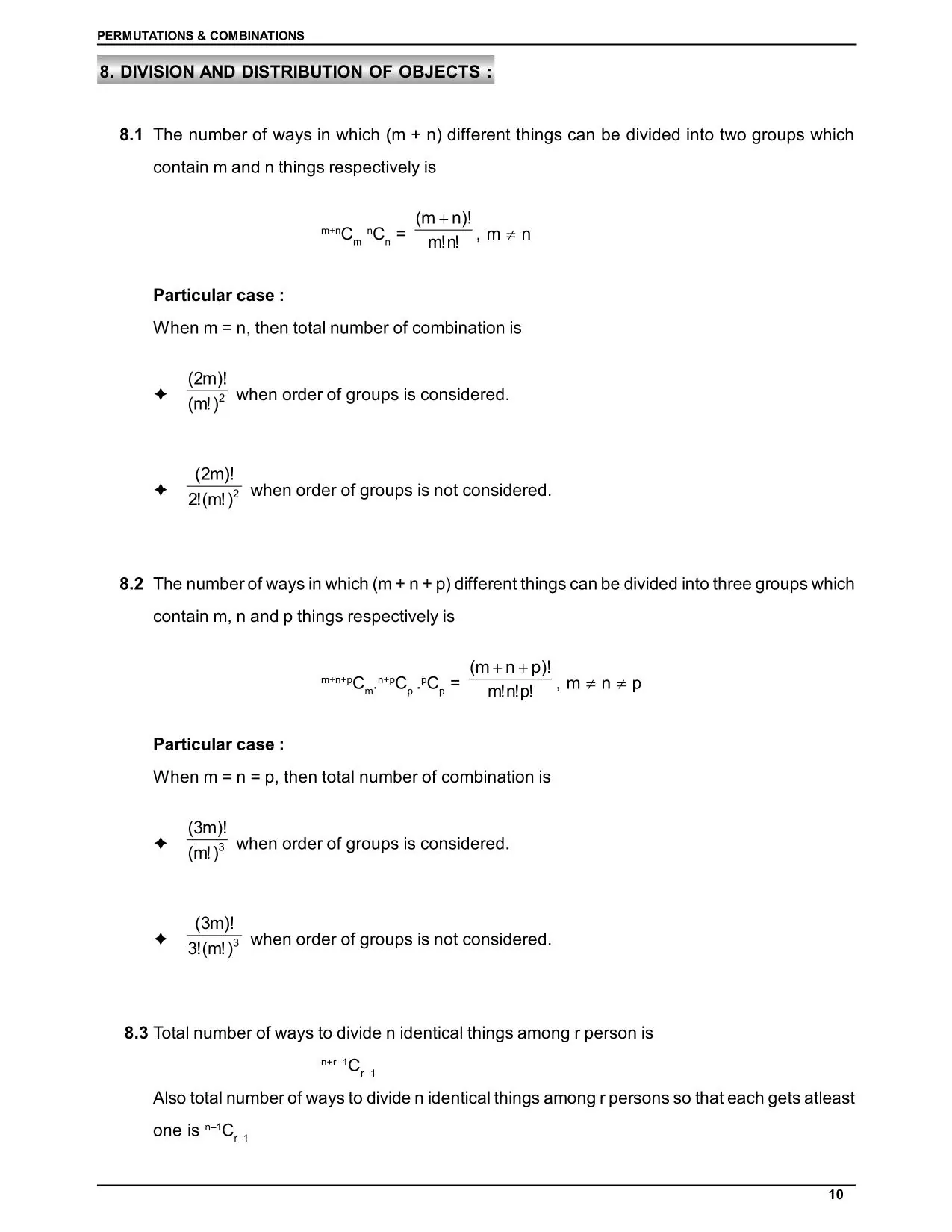 Permutations & Combinations
