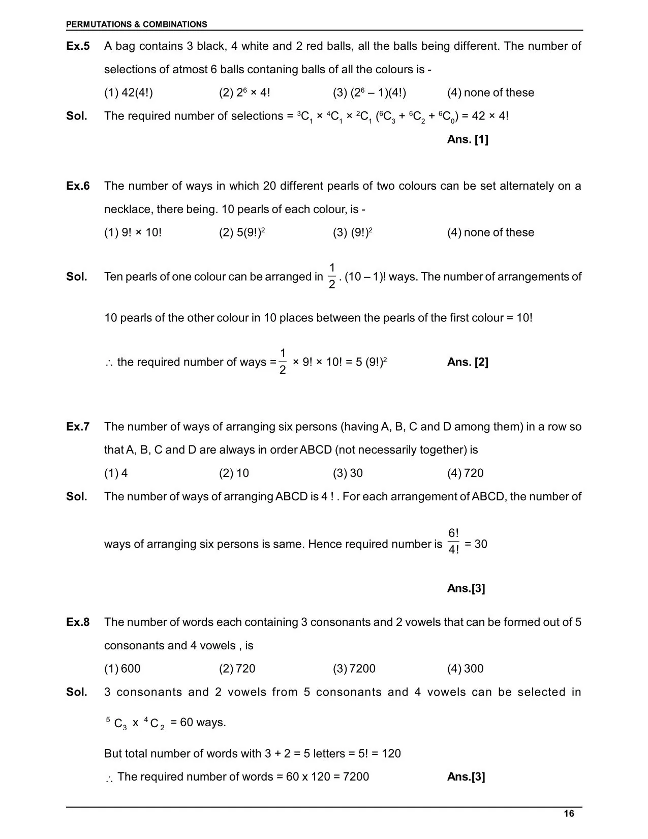 Permutations & Combinations