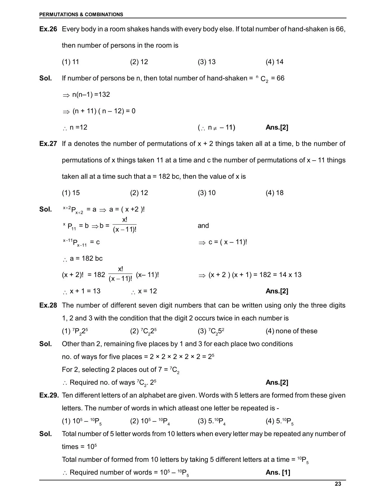 Permutations & Combinations