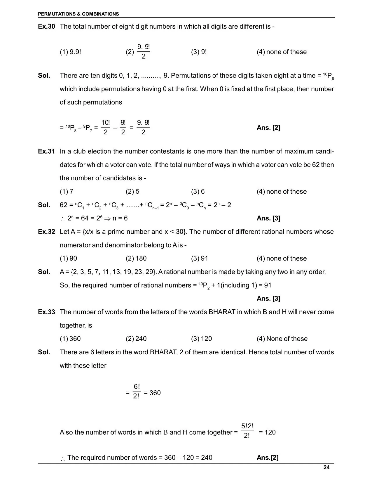 Permutations & Combinations