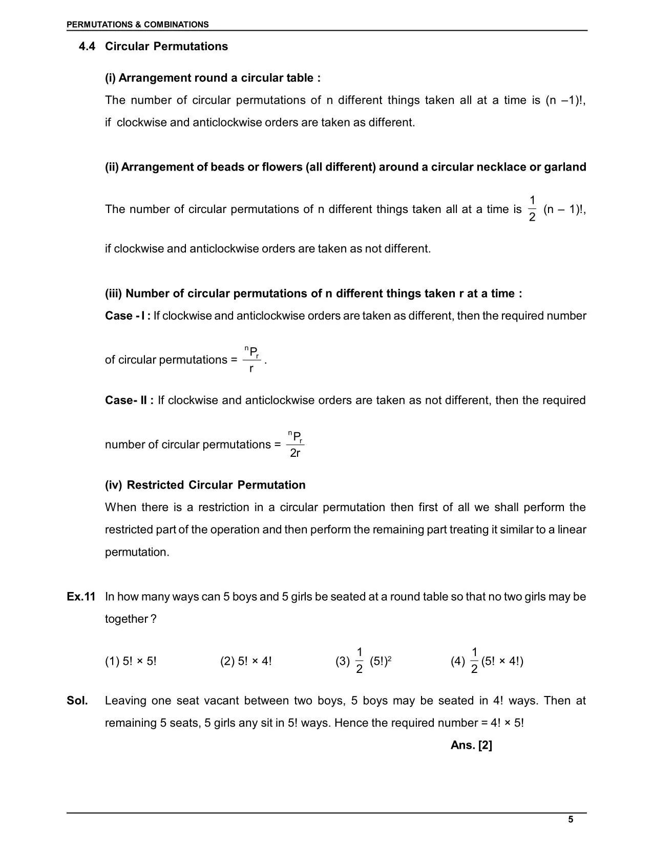 Permutations & Combinations