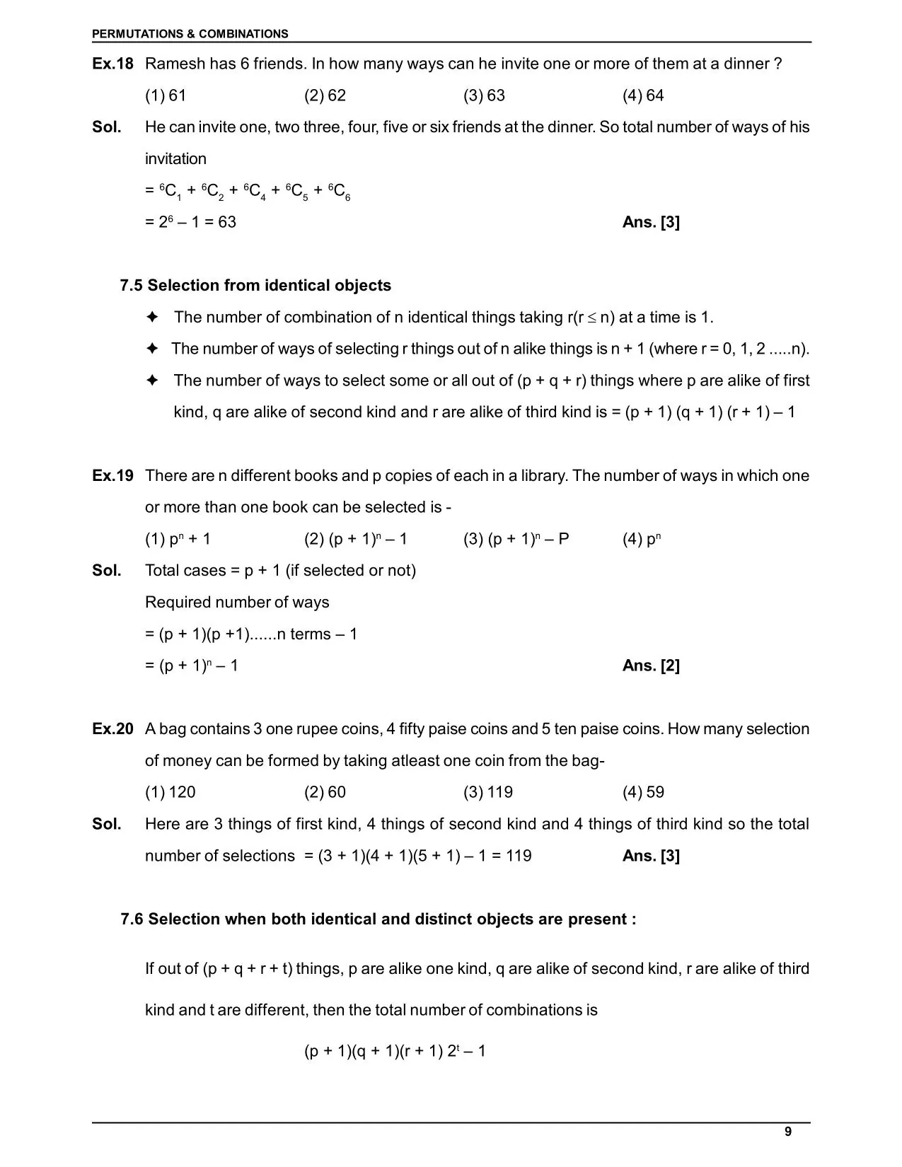 Permutations & Combinations