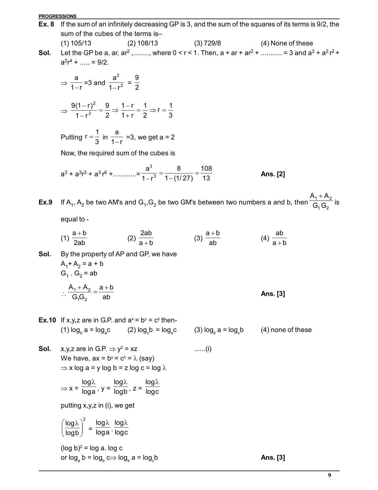 Sequence and Series Class 11 Notes and Solved Numericals