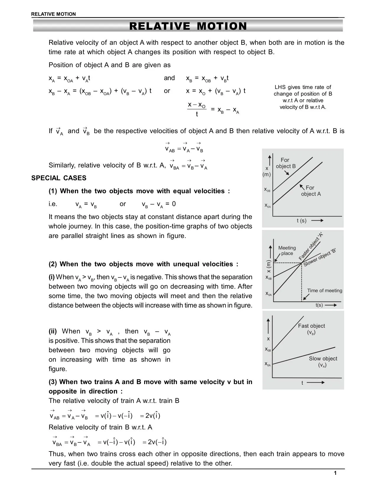 Relative Velocity Concept
