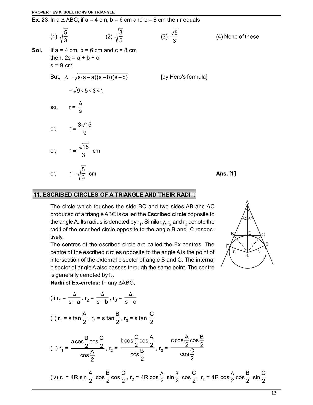 Properties and Solution of Triangle