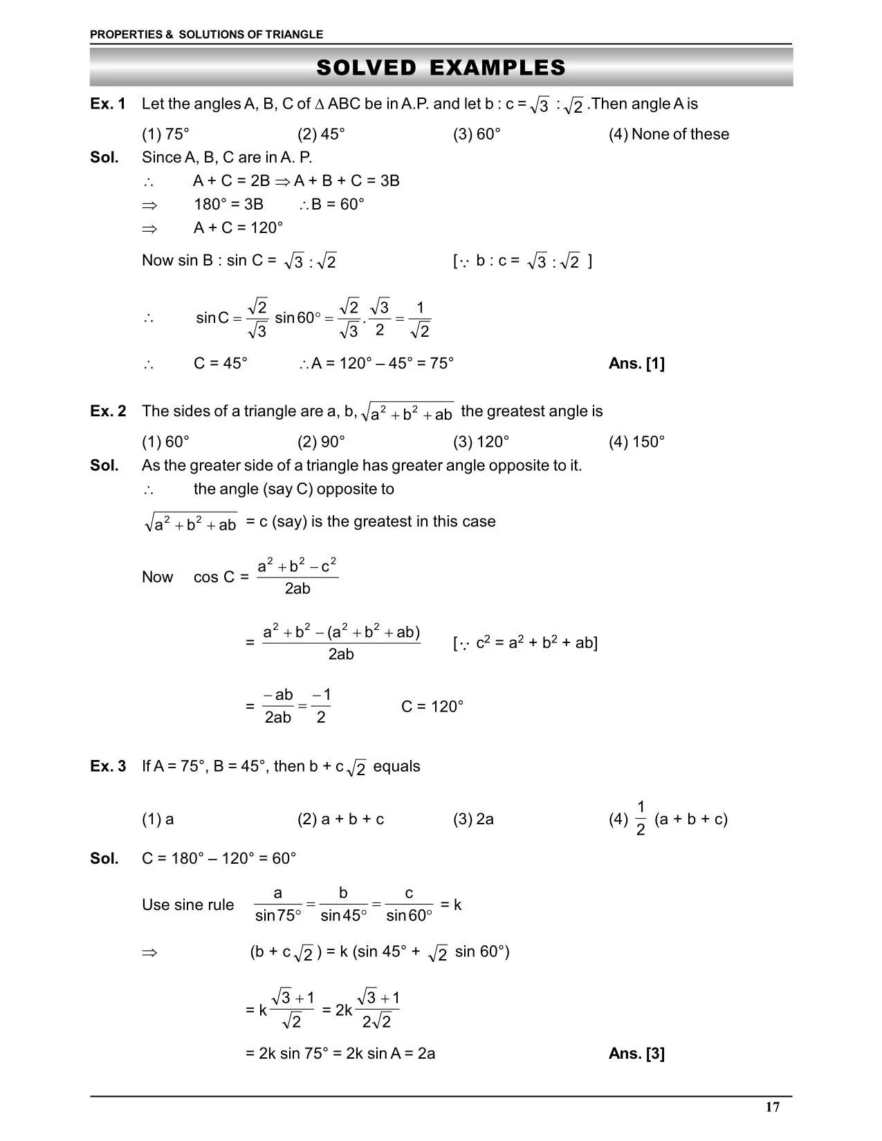 Properties and Solution of Triangle